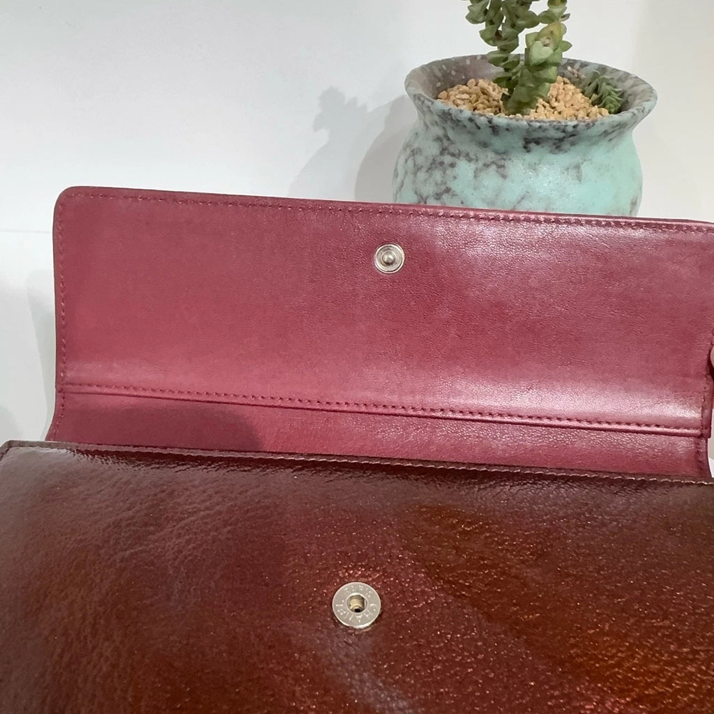 CHANEL Patent Leather Long Wallet Convertible Crossbody Bag For Women