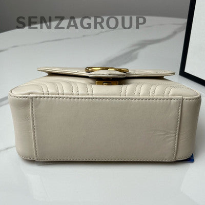 Gucci Marmont White Gold Chain Shoulder Bag Classic Women's Handbag