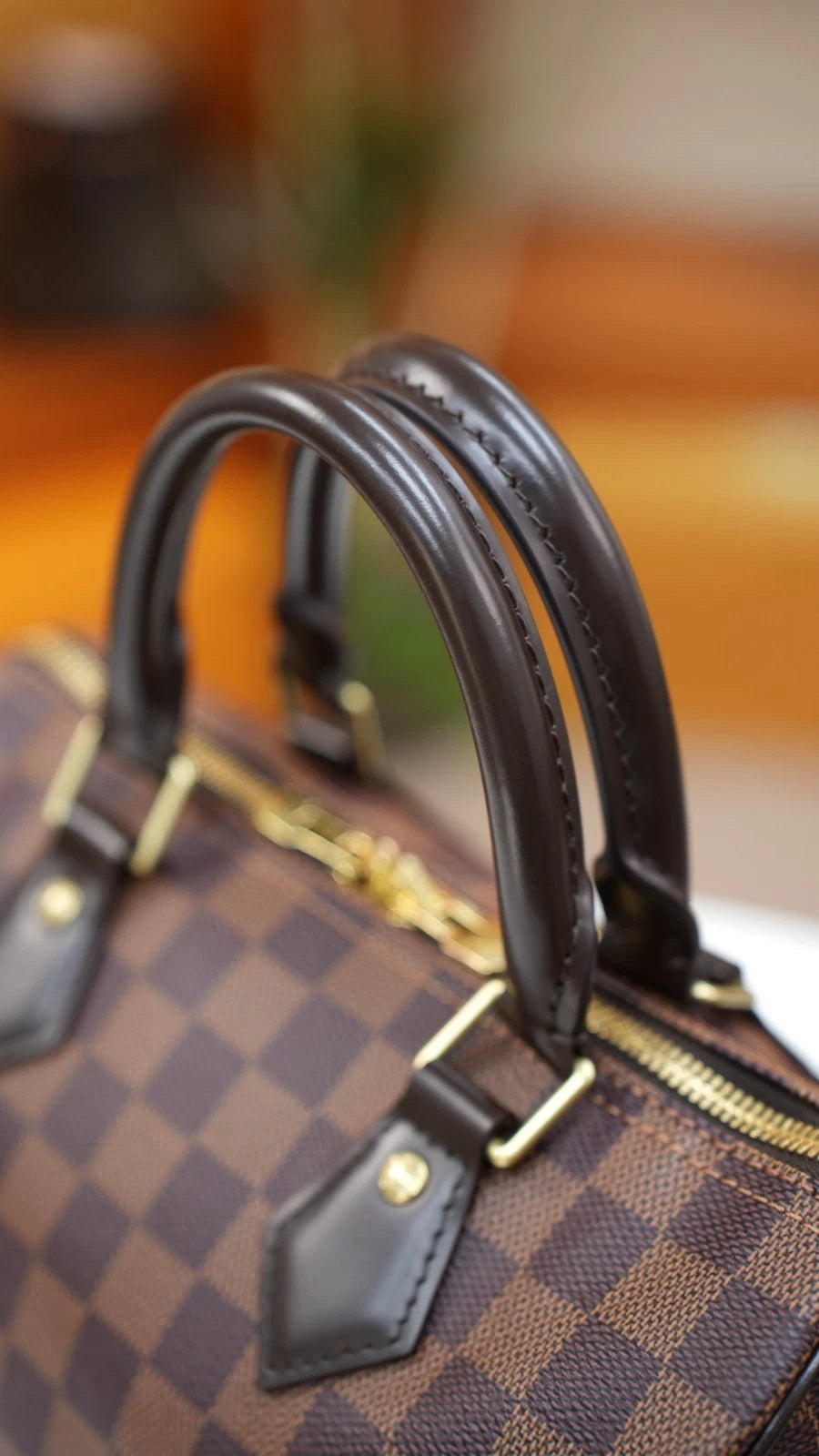 Louis Vuitton Speedy25 Damier Brown Shoulder Bag Top Handle Excellent