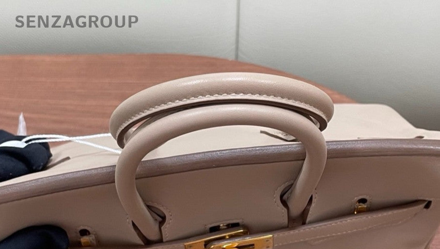 Hermes Birkin25 1F Swift Leather Top Handle Bag Gray Silver Used Women Designer
