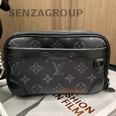 Louis Vuitton Monogram Messenger Bag Black Men's Classic Shoulder Crossbody