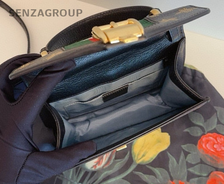 Gucci Sylvie Small Limited Edition bee Top Handle 2way Shoulder bag Women Black
