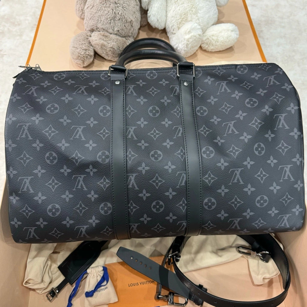 Louis Vuitton Keepall 45 Black Monogram Canvas Handbag For Women
