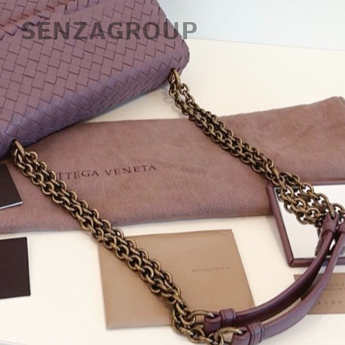 Bottega Veneta Olimpia MM Chain Shoulder Bag Crossbody Purple Women Classic