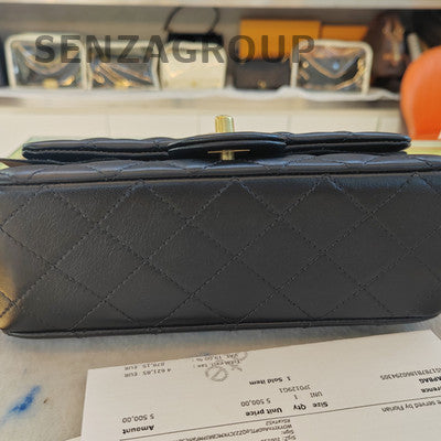 Chanel CF Gold Ball Mini Black Lambskin Shoulder Crossbody Bag Women