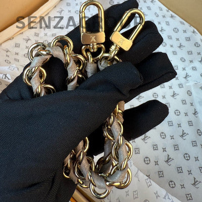 Louis Vuitton Monogram Grey Gold Chain Shoulder Bag Women's Fashion Classic
