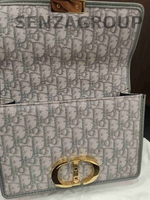 Dior Gray Gold Oblique Saddle Bag Classic Women's Shoulder Crossbody