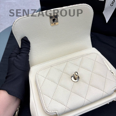 Chanel White Snake Skin Messenger Shoulder Bag Silver Hardware