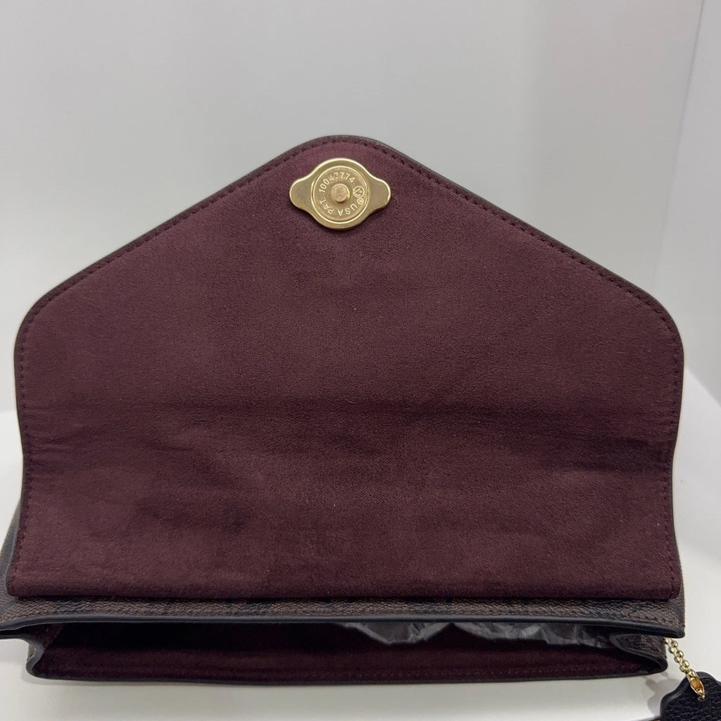 Coach Classic Monogram Pebbled Leather Envelope Crossbody Women