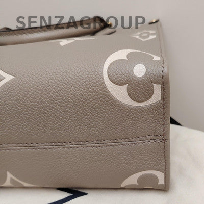Louis Vuitton OnTheGo GM Monogram Grey Gold Tote Bag for Women