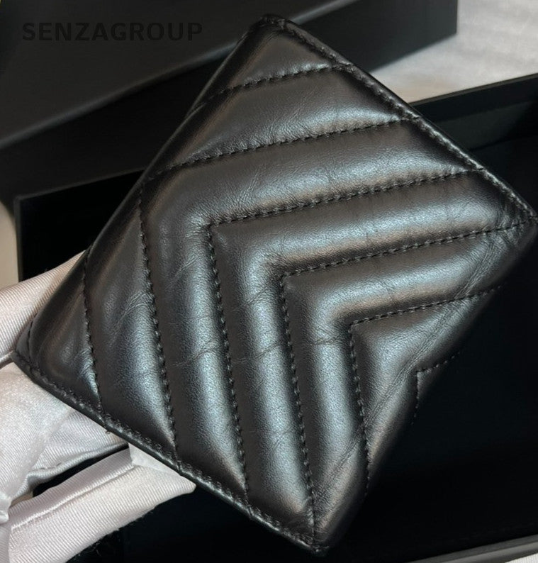 Chanel 2.55 So Black Wallet Unisex Adults Classic