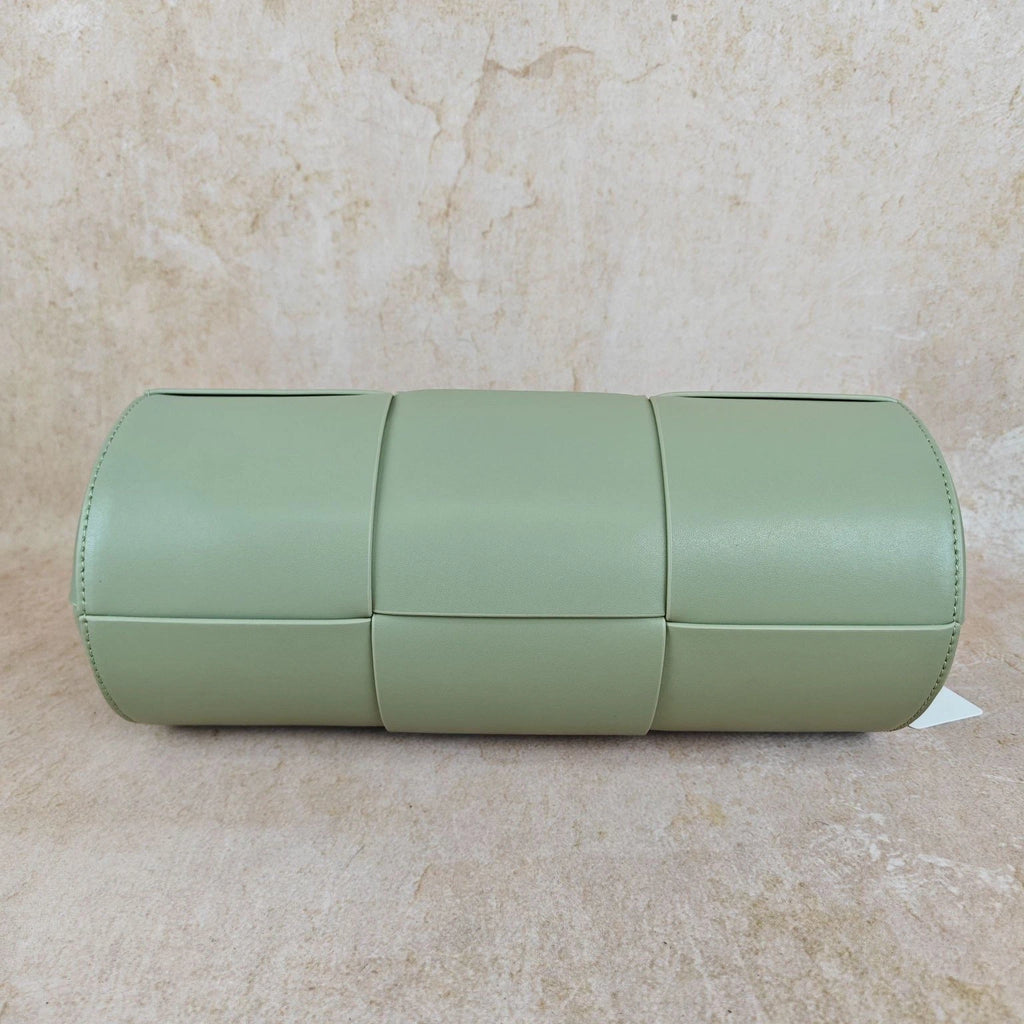 Bottega Veneta Light Green Woven Leather Cylinder Crossbody Bag Women