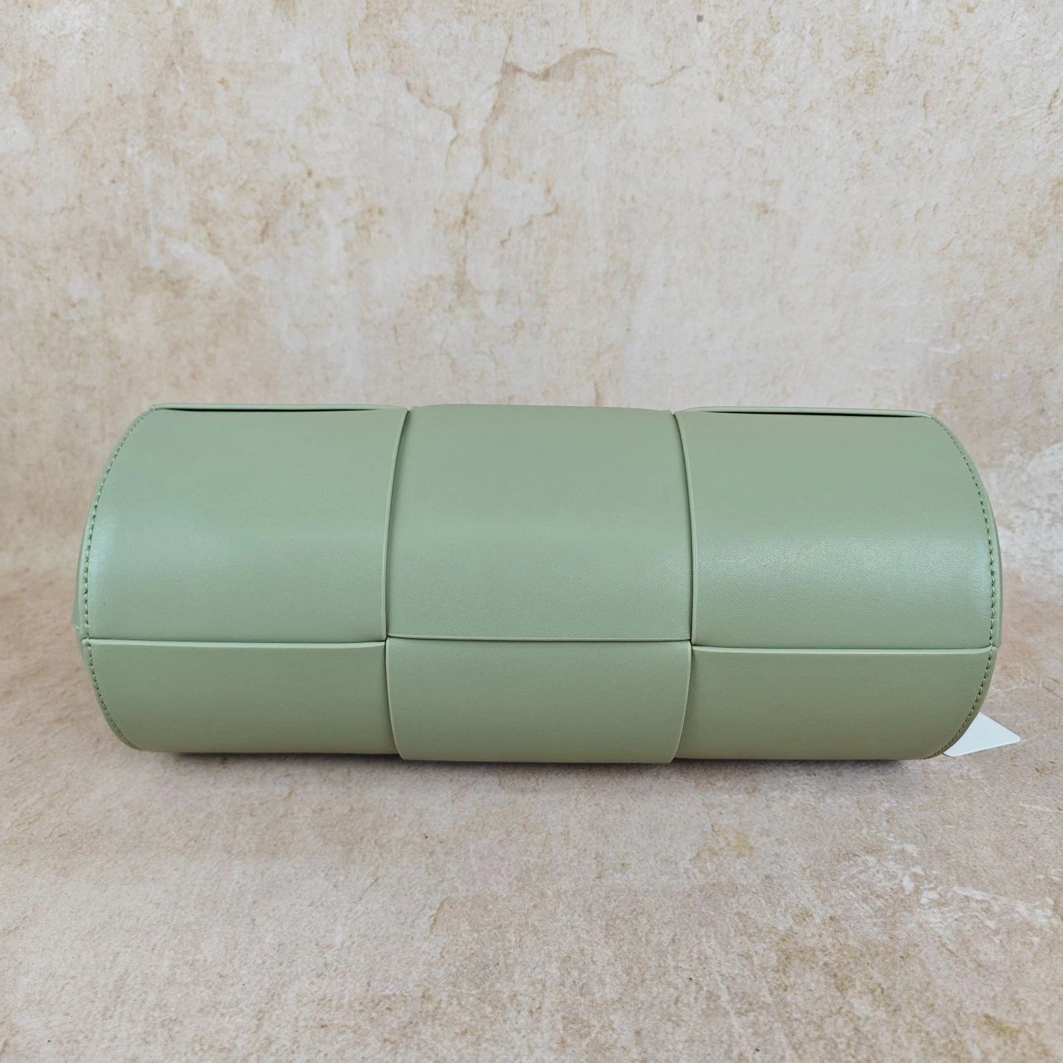 Bottega Veneta Light Green Woven Leather Cylinder Crossbody Bag Women