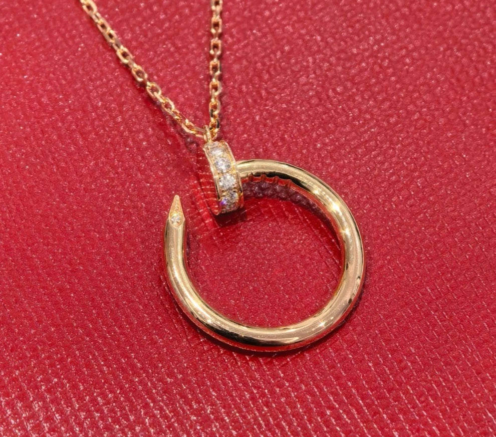 Cartier Juste un Clou Necklace Diamond 18K Rose Pink Gold Pendant