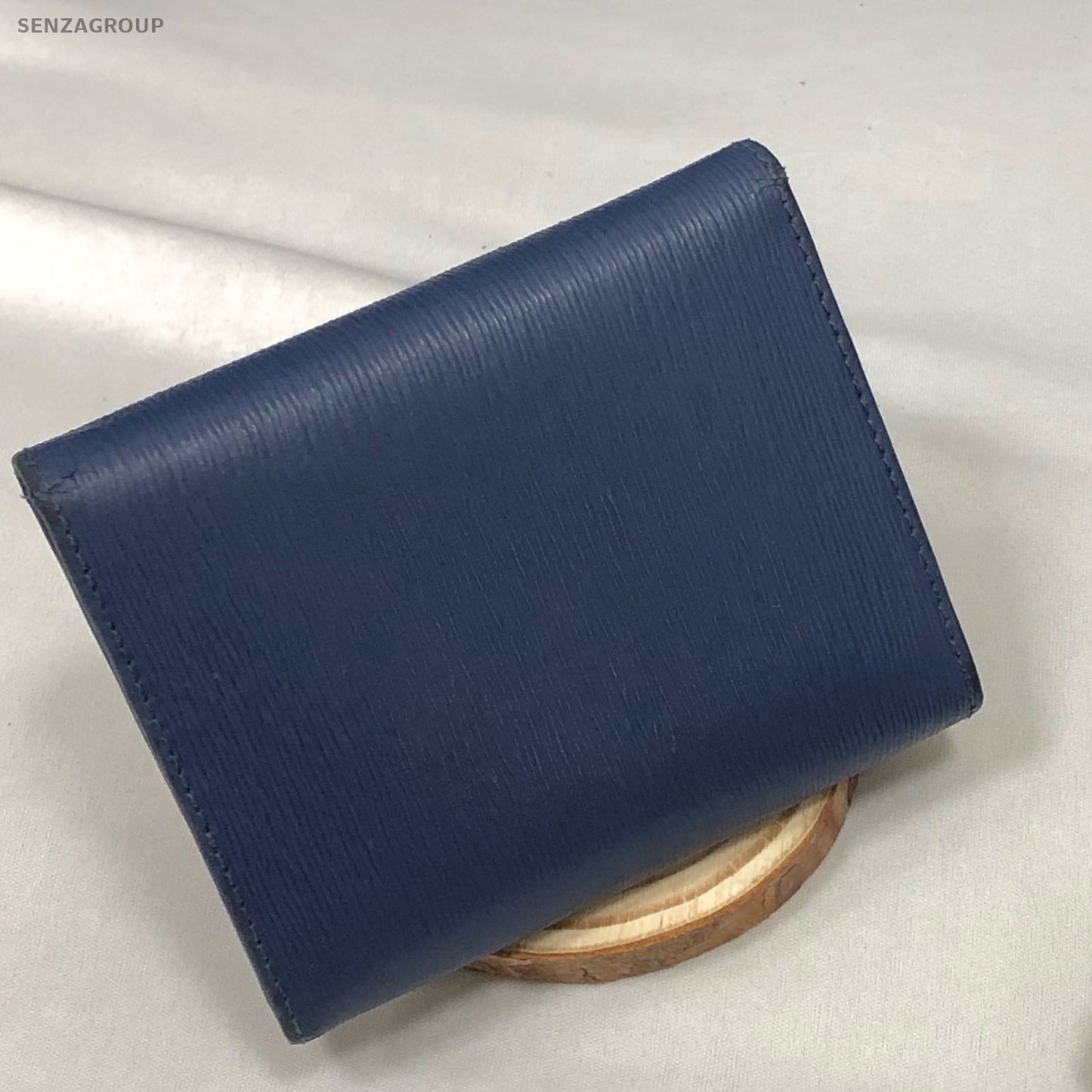 Prada Blue Gold Classic Fashion Women's Wallet Card Holder