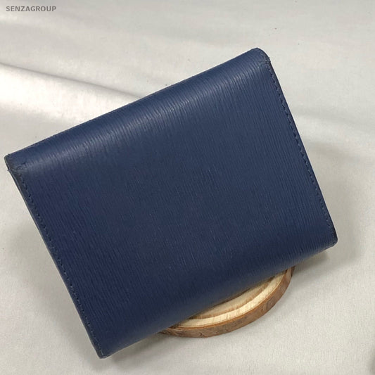 Prada Blue Gold Classic Fashion Women's Wallet Card Holder