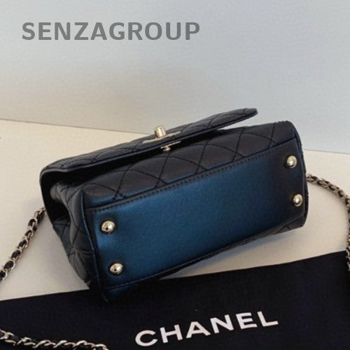Chanel Cocohandle Mini Shoulder Bag Crossbody Black Gold Women Classic
