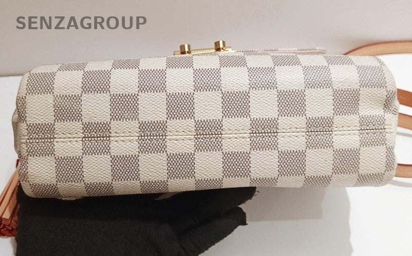 Louis Vuitton Damier 2Way Top Handle Bag Shoulder Bag White Pink Women Classic