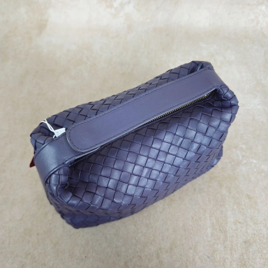 Bottega Veneta Purple Lambskin Woven Top Handle Bag For Women
