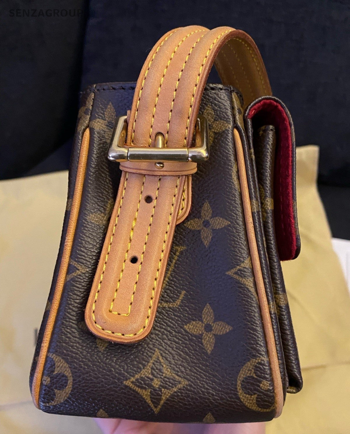 Louis Vuitton Monogram Shoulder Bag Brown Gold Used Women Classic