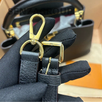 Louis Vuitton Capucines Taurillon Mini Black Gold Handbag Women