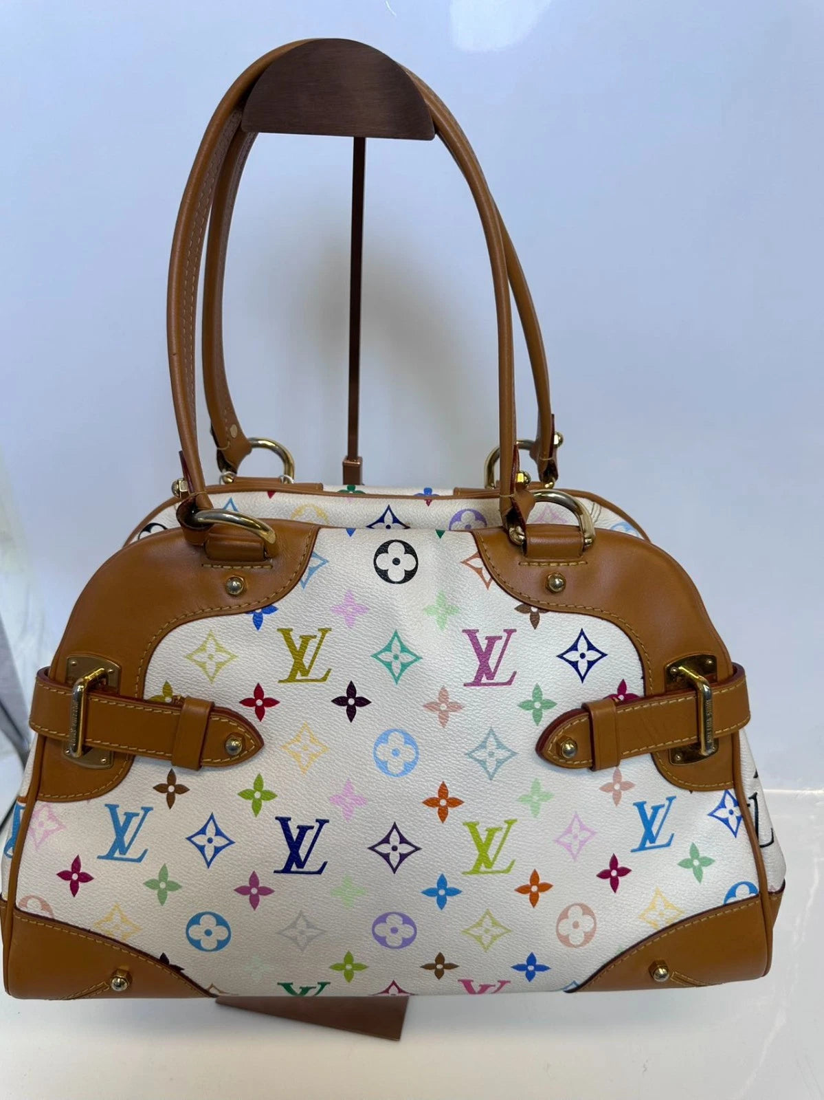SJ0001 LV Murakami Monogram Multicolore Blanc Rita Handbag