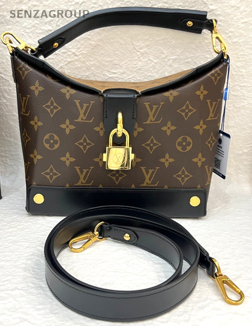 Louis Vuitton bento box Mogoram Top Handle 2WAY Shoulder bag Brown Gold Women