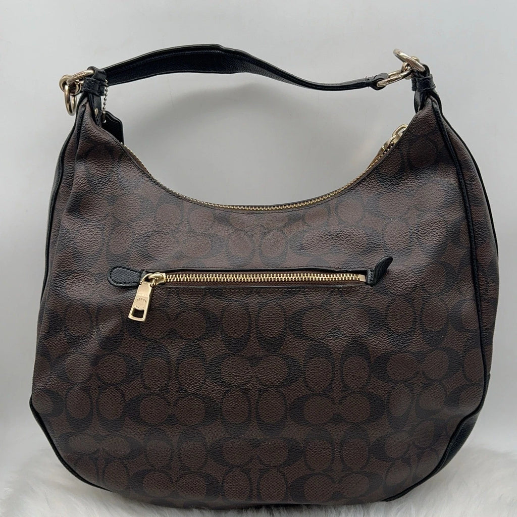 Coach Dark Brown Crescent Shoulder Handbag For Women