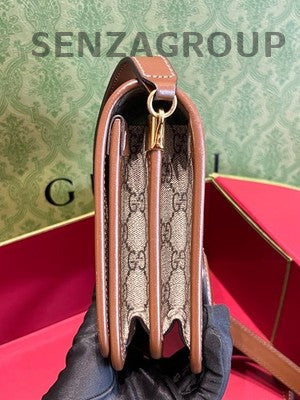 Gucci Brown Gold Retro GG Shoulder Crossbody Bag Women's Fashion