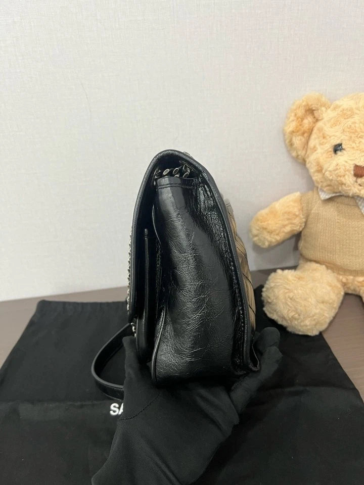 YSL Saint Laurent Black Medium Niki Shoulder Crossbody Bag Women