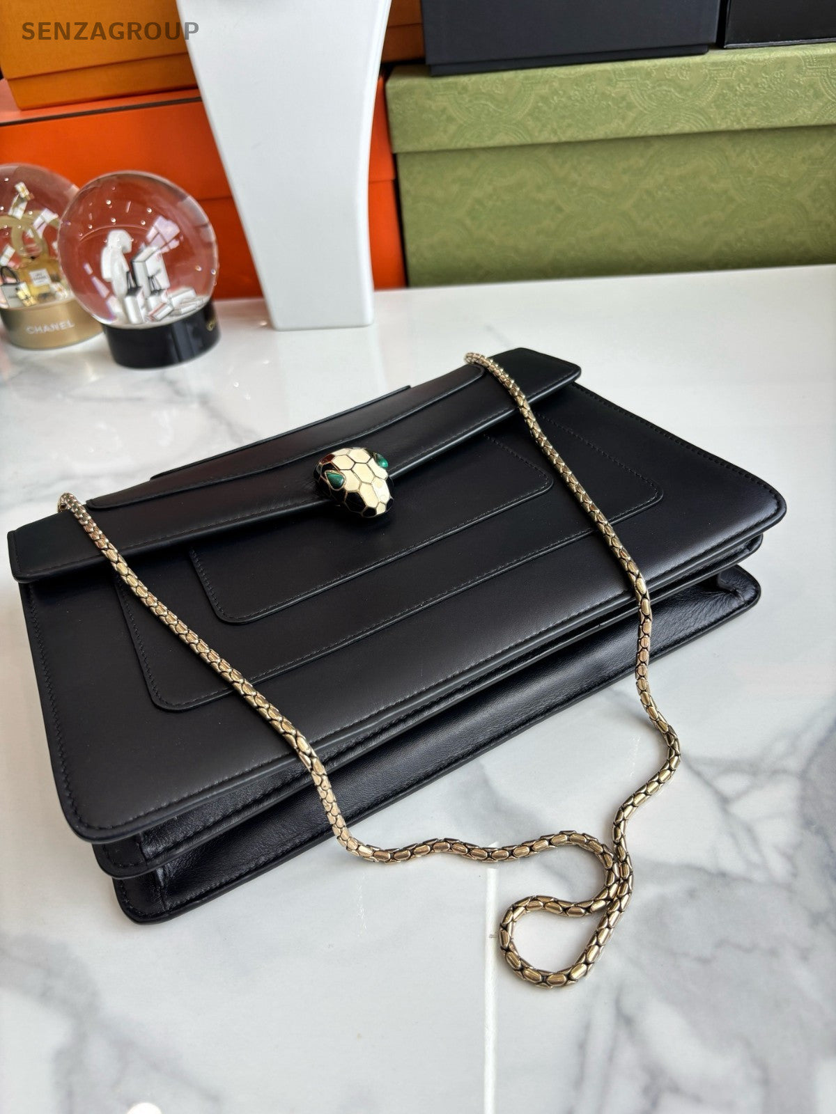 Bvlgari Serpenti Forever Square Black Shoulder bag Crossbody