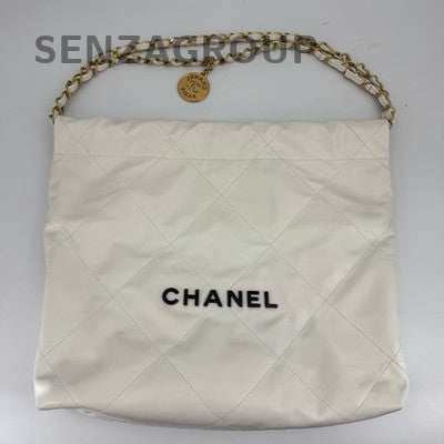 Chanel 22 Bag Small White Quilted Calfskin Chain Shoulder Bag