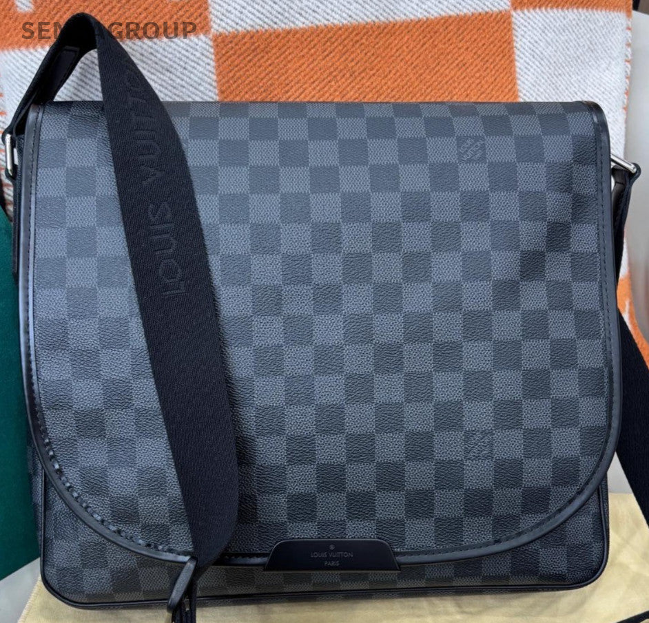 Louis Vuitton Satchel 2Way Shoulder Bag Crossbody Blue Silver Unisex Adults