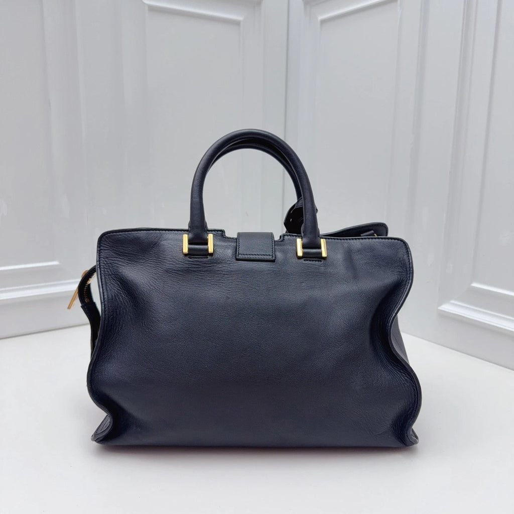 Saint Laurent Tote Black Top Handle Crossbody Bag Gold Hardware Women Fashion
