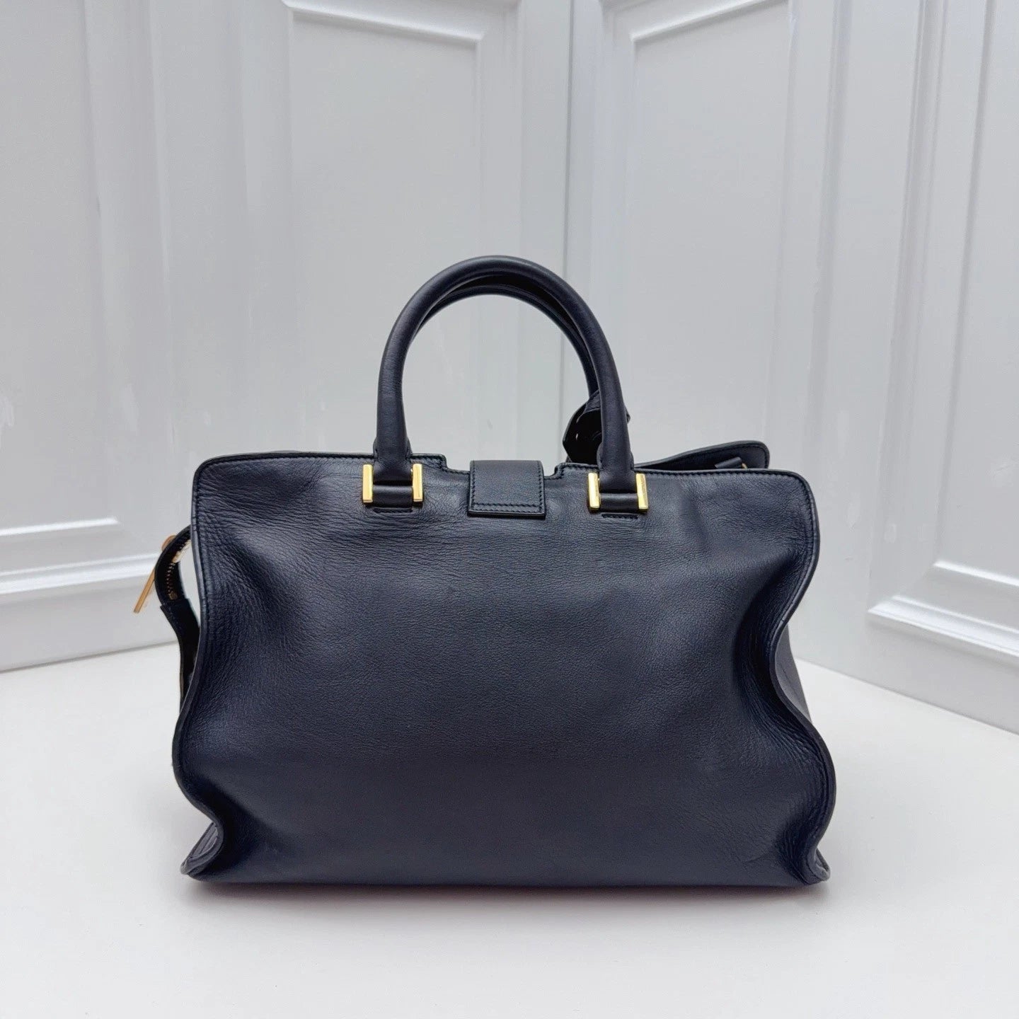 Saint Laurent Tote Black Top Handle Crossbody Bag Gold Hardware Women Fashion