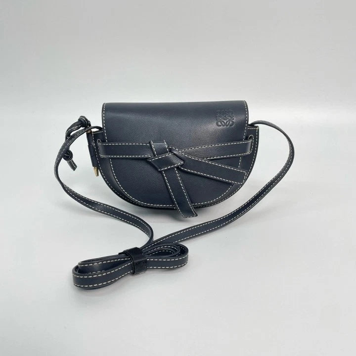 Loewe Gate Mini Calfskin Shoulder Crossbody Bag Black Women