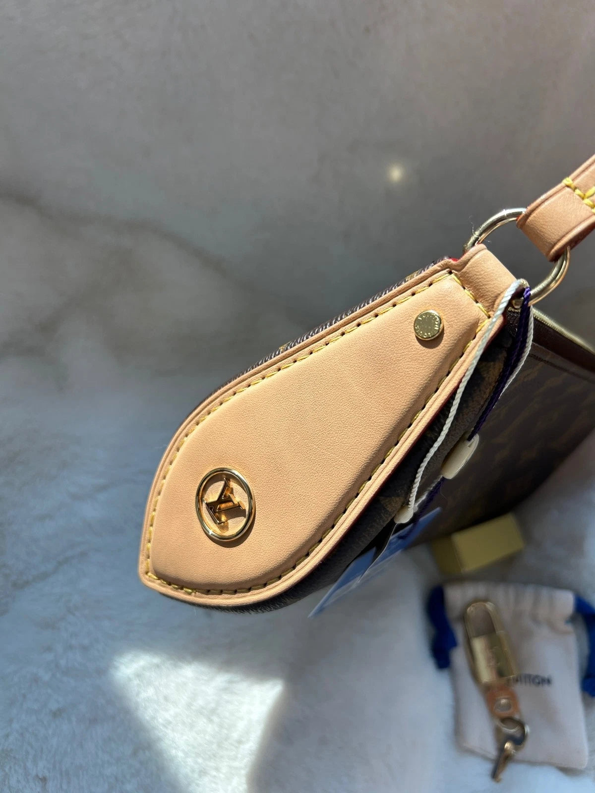Louis Vuitton Canvas Lock Mahjong Shoulder Handbag For Women