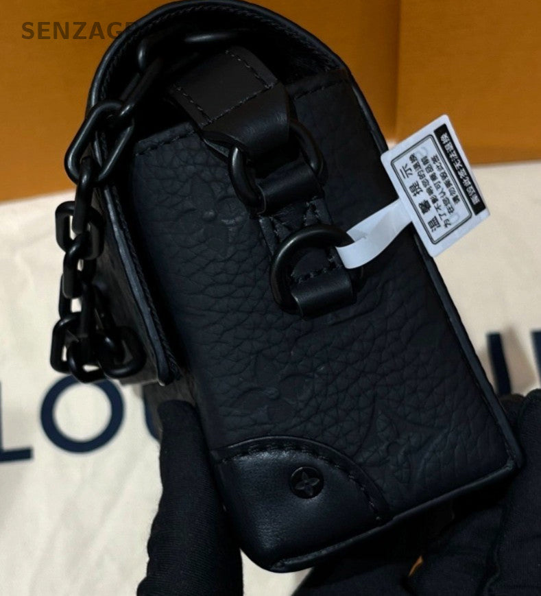 Louis Vuitton Steamer Embossed Leather  Crossbody Bag Black Brand New