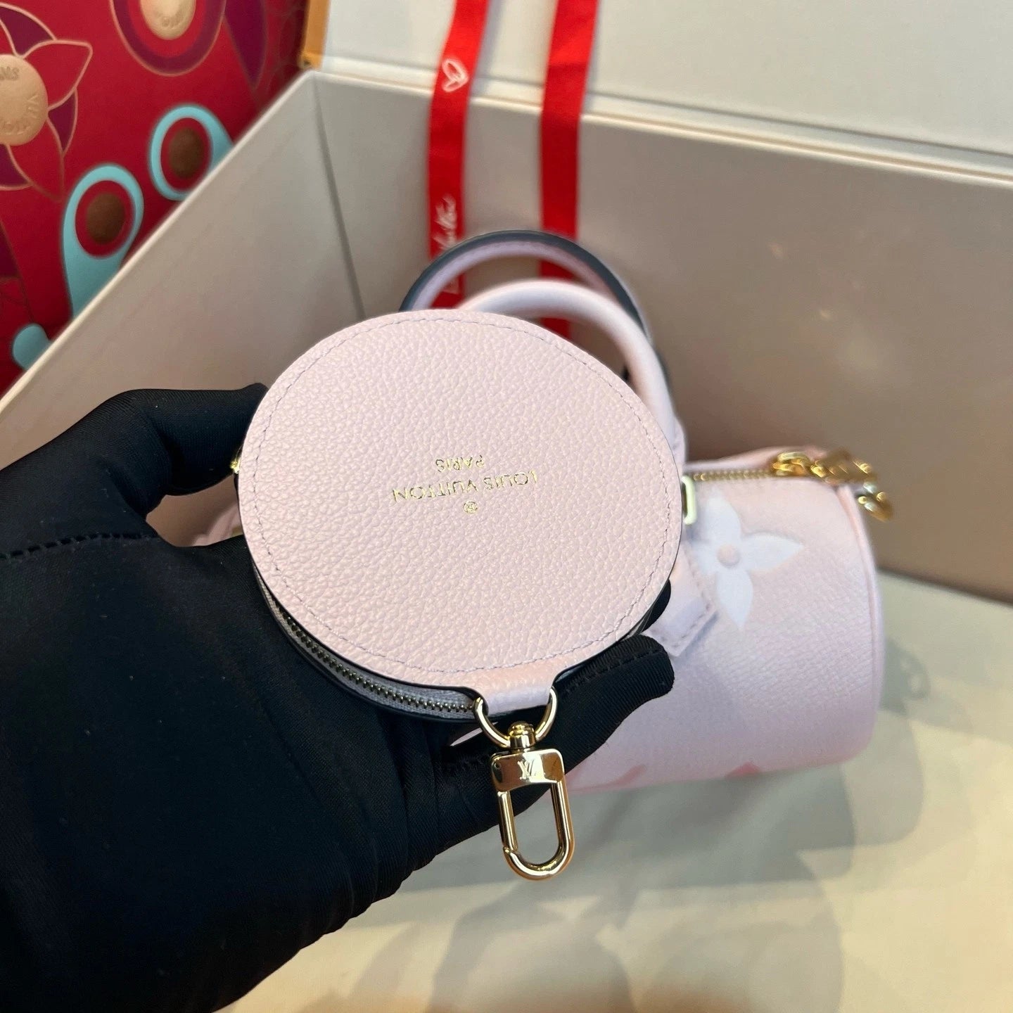 Louis Vuitton Gradient Pink Papillon Cylinder Handbag For Women