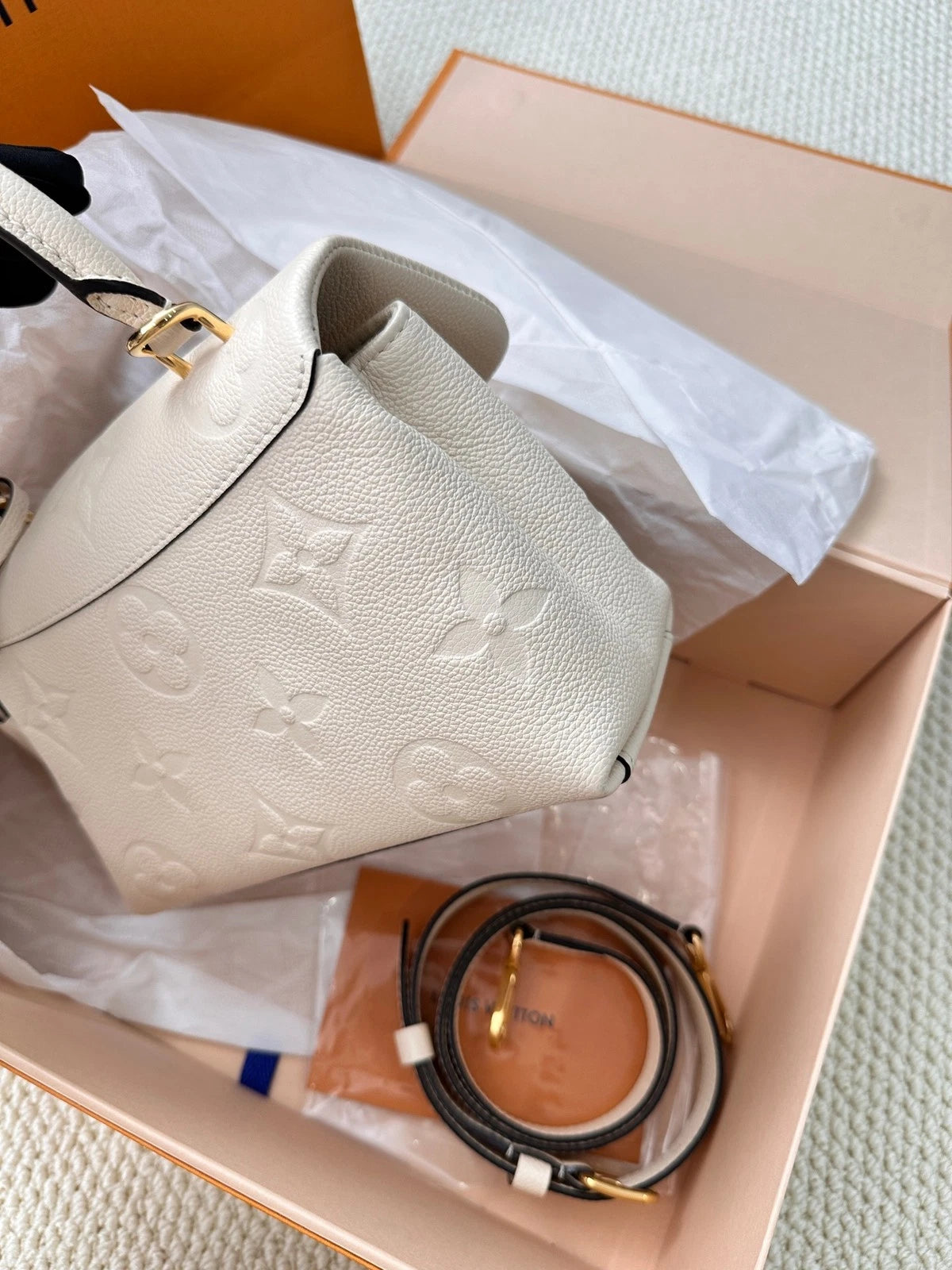 Louis Vuitton Madeleine Nano White Handbag Crossbody Bag Women