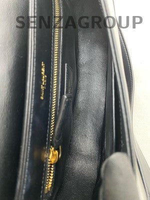 Saint Laurent Black Saddle Bag Gold Hardware Classic Women's Shoulder Bag