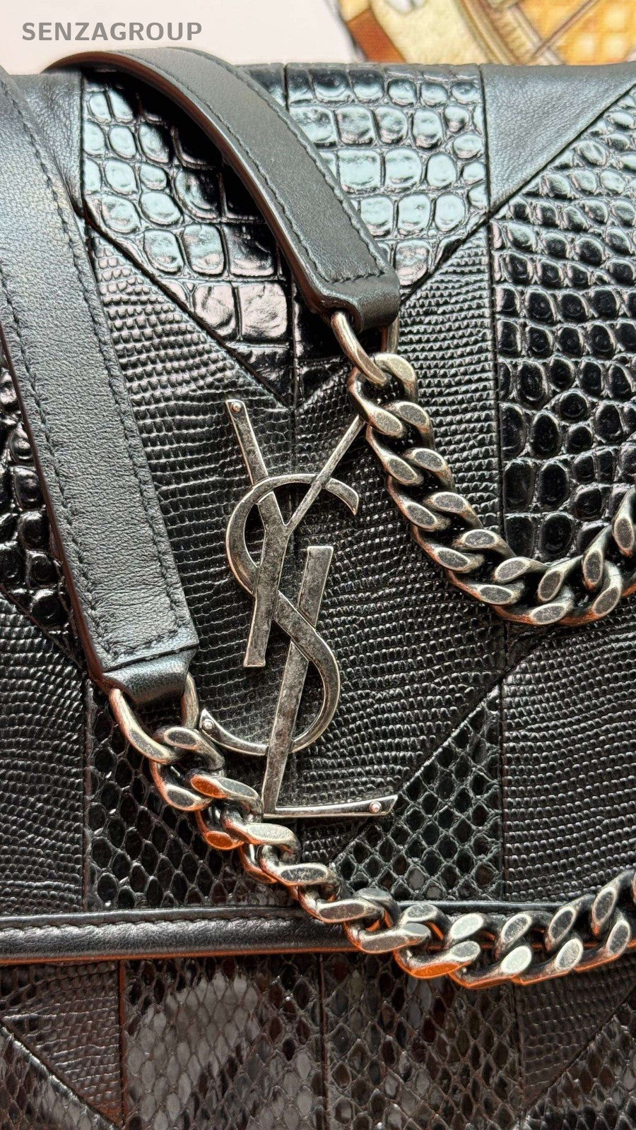 Saint Laurent Niki MM Chain Shoulder Bag Black Silver Used Women Classic