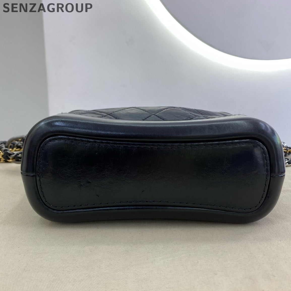 Chanel Gabrielle Small Black Gold Chain Crossbody Bag Women's Classic