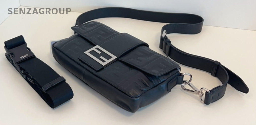 Fendi Baguette Relief sculpture Shoulder bag Crossbody Black FF