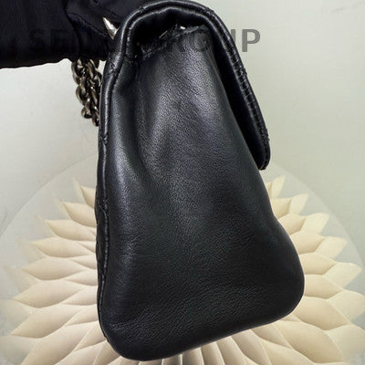 Chanel Black Silver Pig Nose Chain Shoulder Bag - Women's Fashion