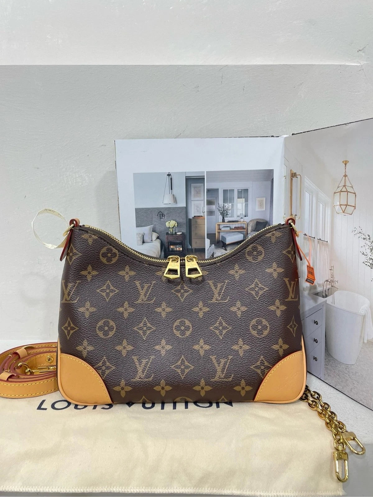 Louis Vuitton Brown Boulogne Shoulder Crossbody Bag For Women
