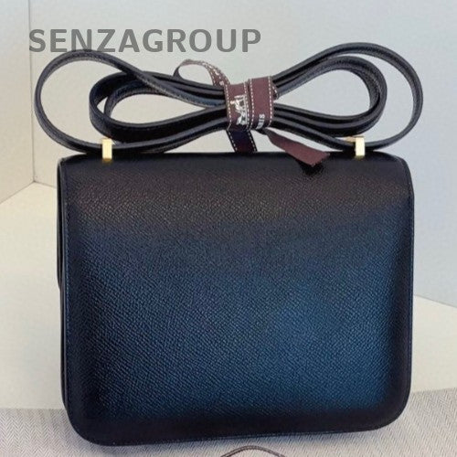 Hermes Constance Mini Black Gold Shoulder Bag Crossbody Women Classic Fashion