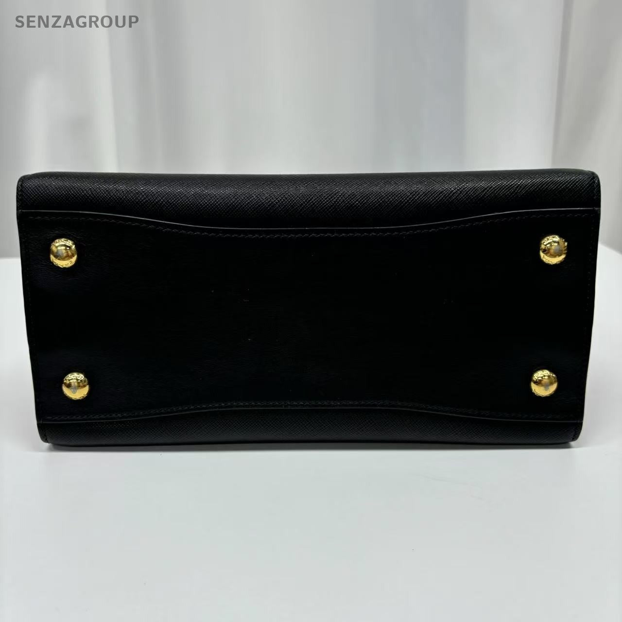 PRADA SAFFIANO Black gold Shoulder handbag