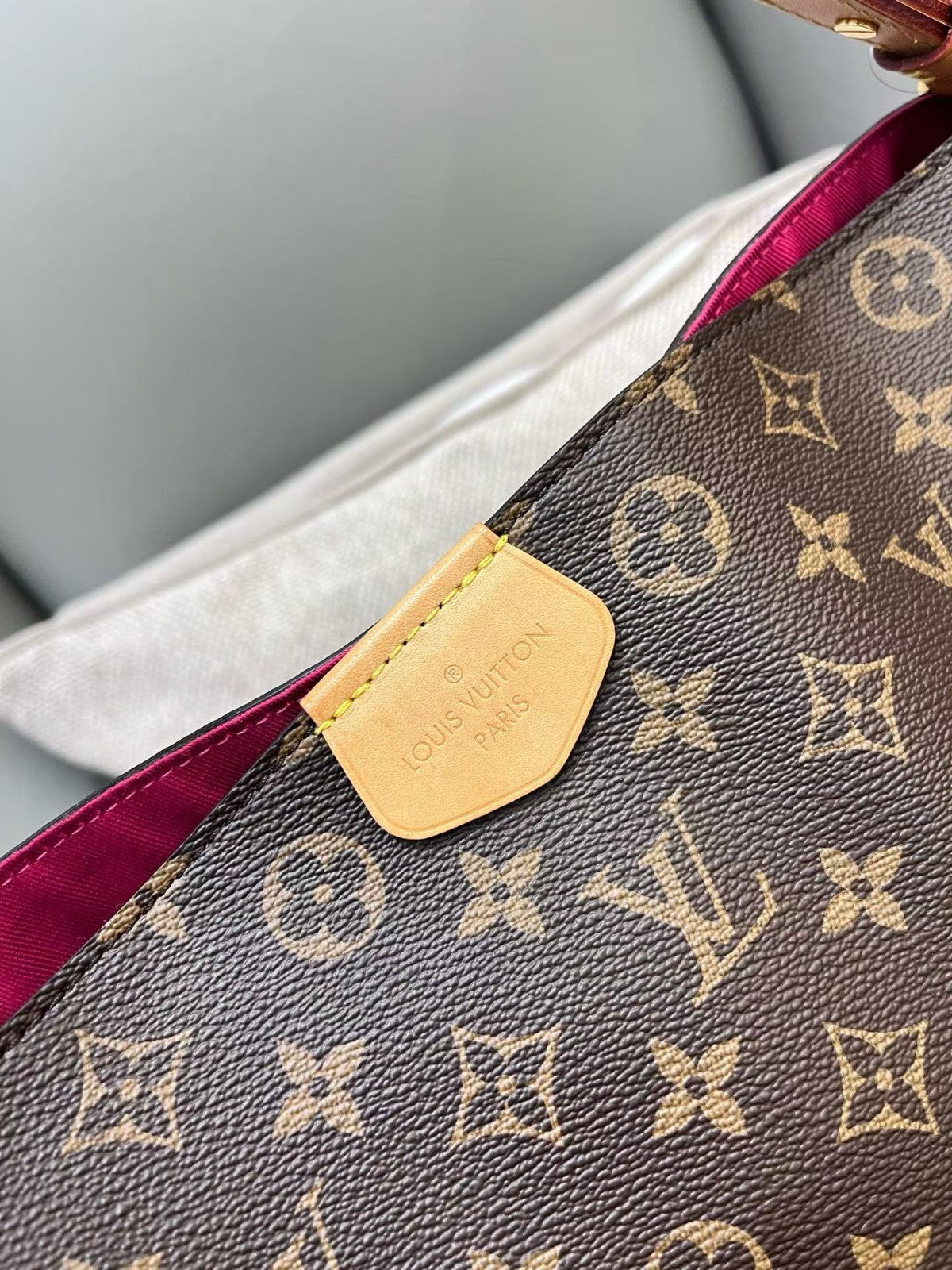 Louis Vuitton Graceful MM Monogram Shoulder Bag Brown Gold Women Classic