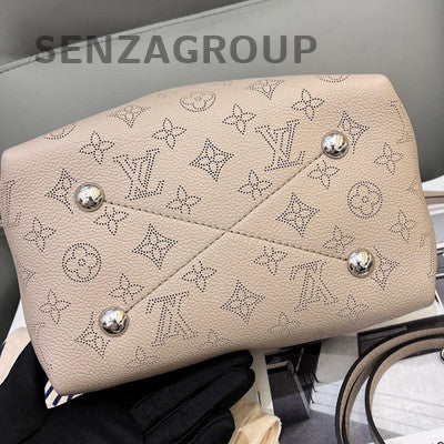 LV Bella Grey Silver Buckle Monogram Bucket Shoulder Crossbody Bag